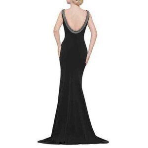 MARSONI BY COLORS Crystal Trim Crepe Trumpet Black SZ 2 NEW